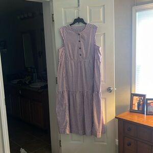 Everlane purple plaid maxi dress